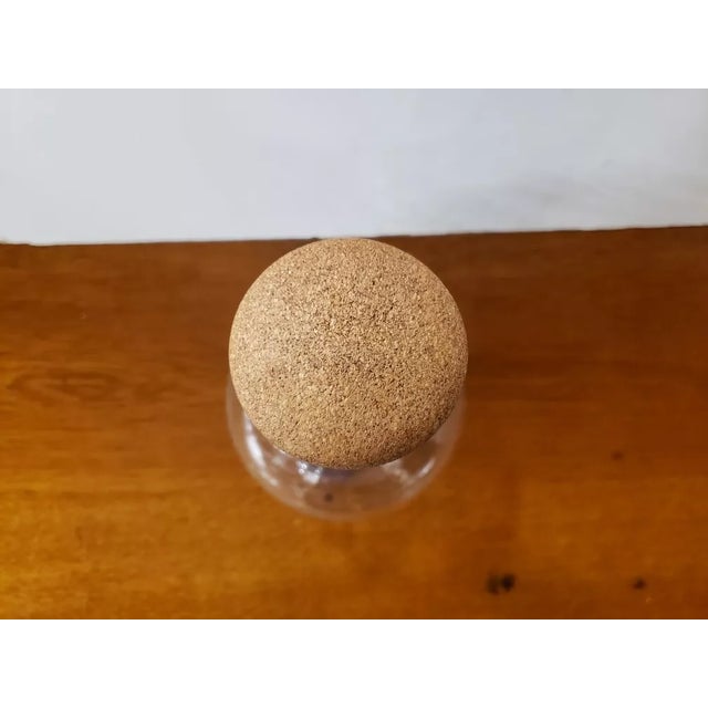 Late 20th Century Michael Graves Glass Wine Decanter Hand Blown Blue Bird With Base & Cork Stopper For Sale In New Orleans - Image 6 of 8