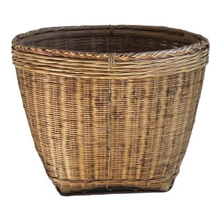 Large Mid-Century Asian Tree Planter Basket For Sale