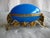 French Large Bleu Opaline Egg Box With Perfume Bottles View of Paris 19 Century For Sale - Image 4 of 12