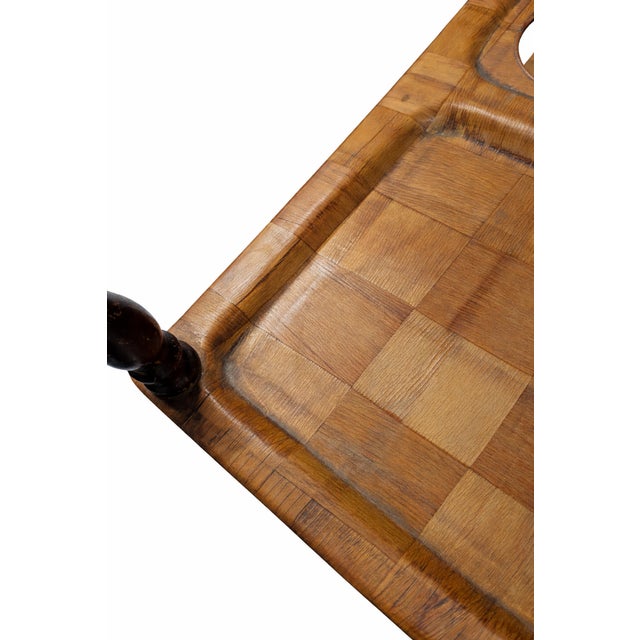 Brown Mid-Century Style Wooden Service Cart, 1970s For Sale - Image 8 of 11