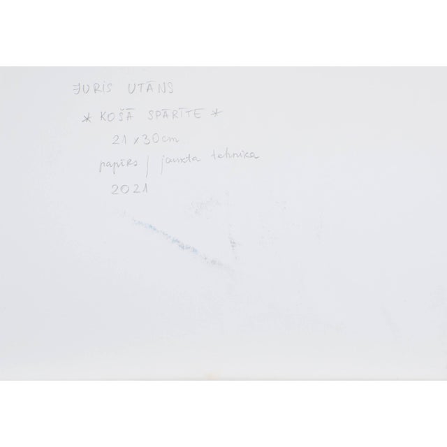 Juris Utans, Bright Dragonfly, 2021, Mixed Media on Paper, in Very Good conditions. Designed from 2000 I have official...