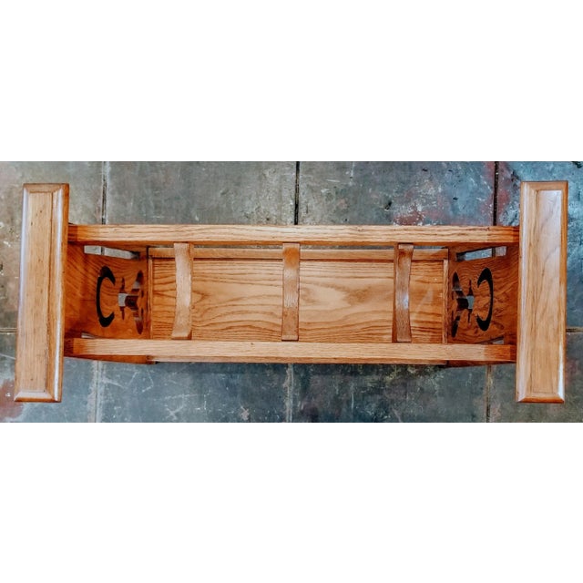 Early-20th-Century English Arts & Crafts Oak Entry Stand for Canes, Parasols, Swagger Sticks For Sale - Image 4 of 7