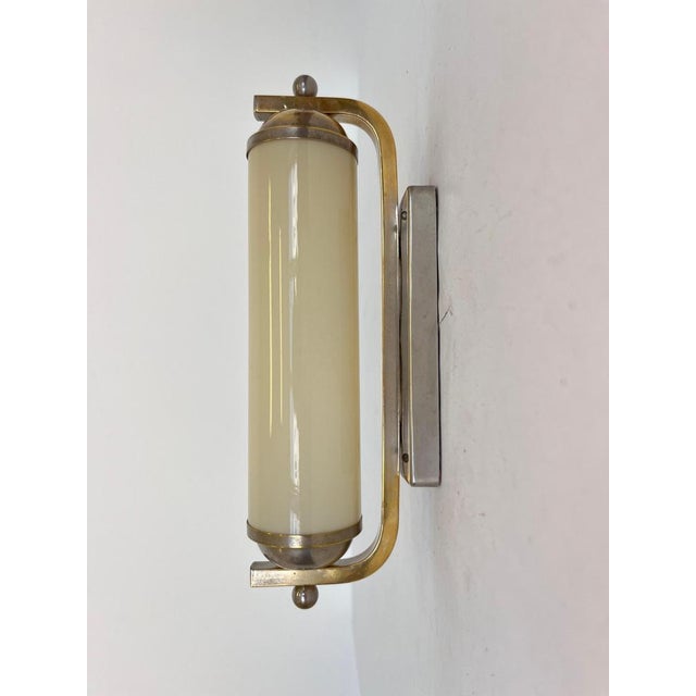 Vintage Bauhaus Chrome and Glass Wall Lamp, 1930s For Sale - Image 4 of 9
