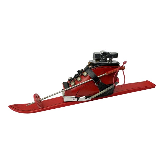 Vintage Ski and Ski Boot Lighter Table Decor | Chairish