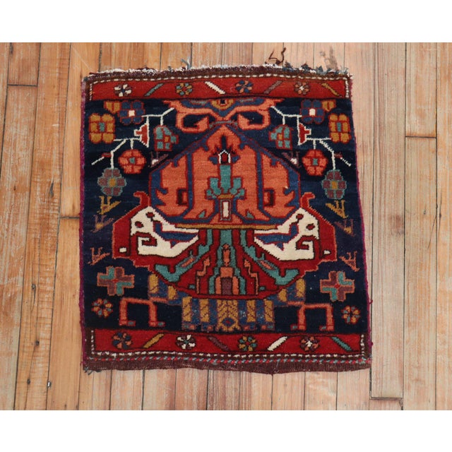 Mid 20th Century 20th Century Tribal Bakhtiari Sampler Textile Rug - 1'8" x 1'10" For Sale - Image 5 of 6