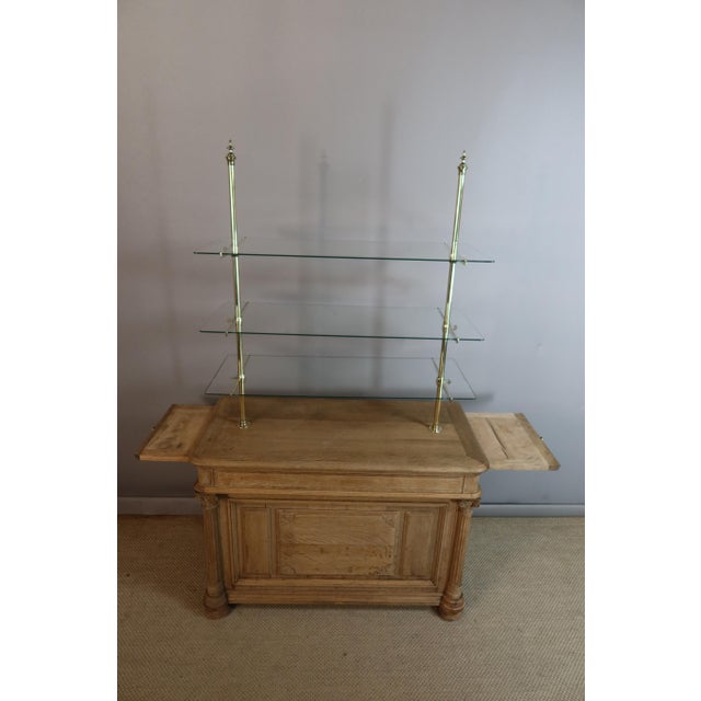 Vintage Oak Counter with Rack, 1940s For Sale - Image 9 of 15