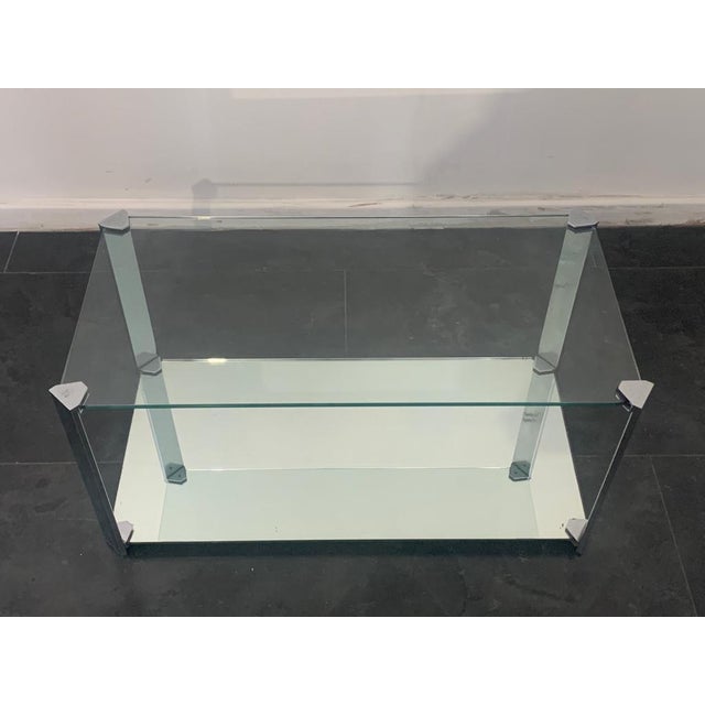 Coffee Table in Steel, Crystal & Mirror from Cidue, 1970s For Sale - Image 3 of 14