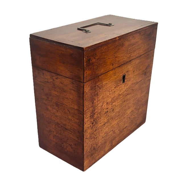 English 19th Century English Mahogany Traveling Bar Case 3 Bottle Liquor Decanter Box For Sale - Image 3 of 18