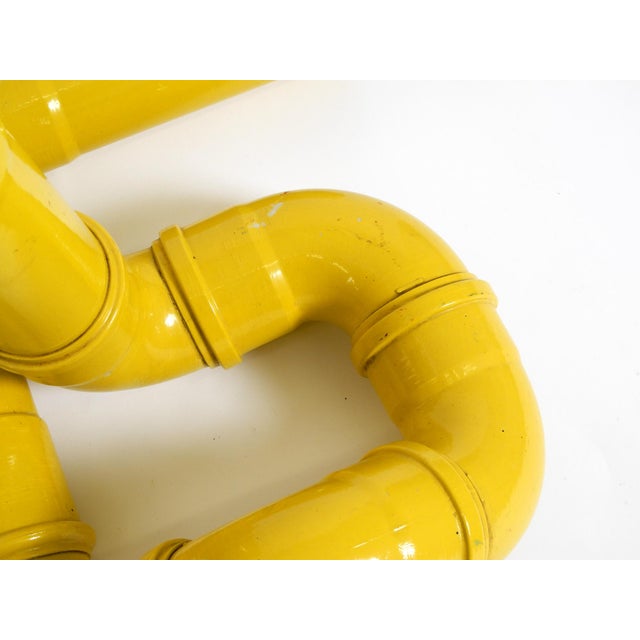 Pop Art Yellow Table Lamp with Plastic Tubing by Wavin, 1970s For Sale - Image 18 of 18