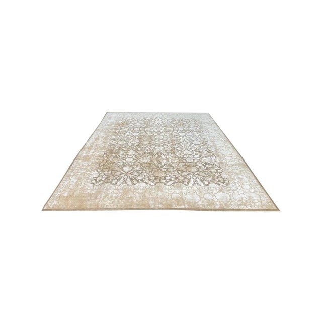 Exact Size: 9'0" x 11'7" Color: Brown Age: Old Materials: Wool Construction: Hand Knotted Origin: India