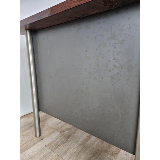 Iron Desk with Rosewood Laminate Top from Mobiltecnica Turin, Italy, 1970s For Sale - Image 14 of 18