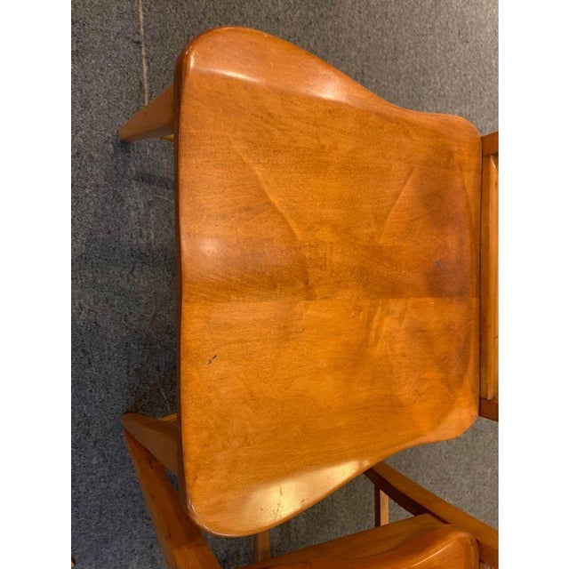 Vintage Orange Rock Maple Art Deco Dining Chairs- Set of 4 For Sale In Washington DC - Image 6 of 12