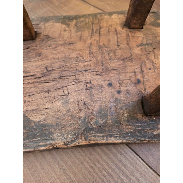 Primitive Hand Made Stool For Sale - Image 4 of 13