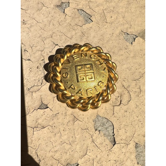 1980s Givenchy gold chain brooch. Stamped on back.