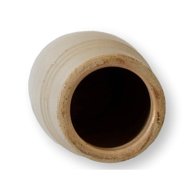 Antique French Neutral Stoneware Mustard Pot For Sale - Image 4 of 5