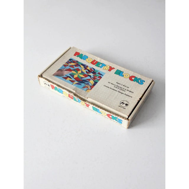 Red Mid-Century Parquetry Toy Blocks Set For Sale - Image 8 of 8