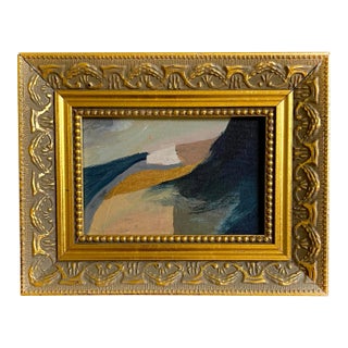 "Curved Horizon" 2026 Mini Painting by Jessalin Beutler With Vintage Frame For Sale
