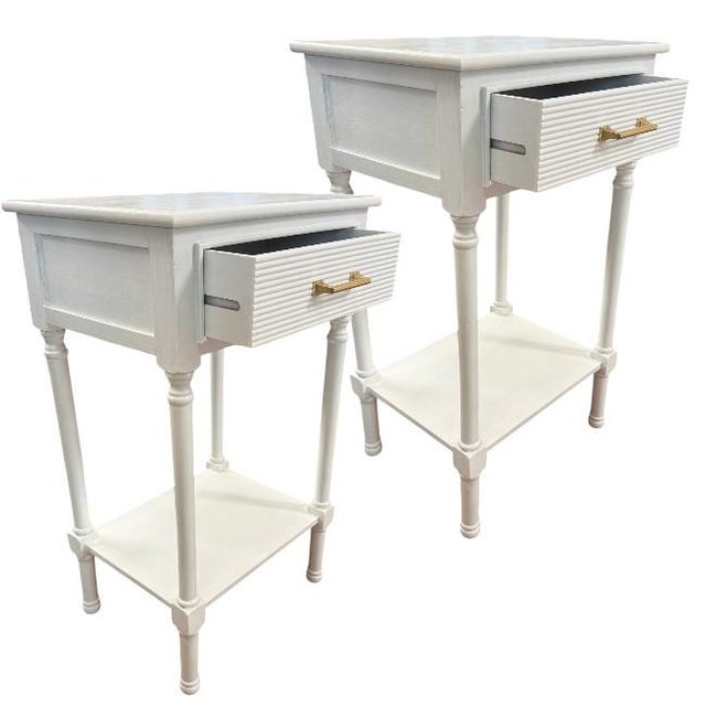 Mid-Century Modern Faux Bamboo One-Drawer Nightstands – Pair For Sale - Image 3 of 8