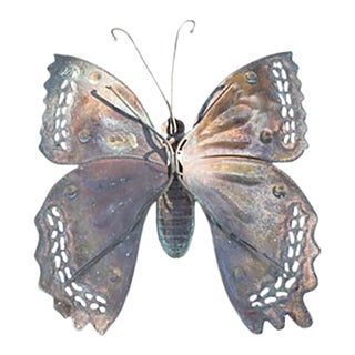 Early 20th Century Italian Hollywood Regency Copper Butterfly Sculpture For Sale