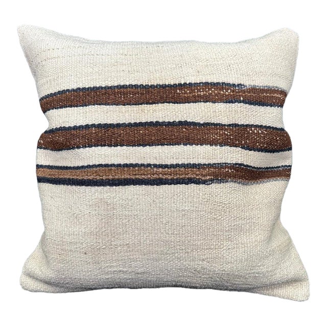 Turkish Hemp Pillow Cushion Natural Beige Brown Cushion Cover 20x20 For Sale