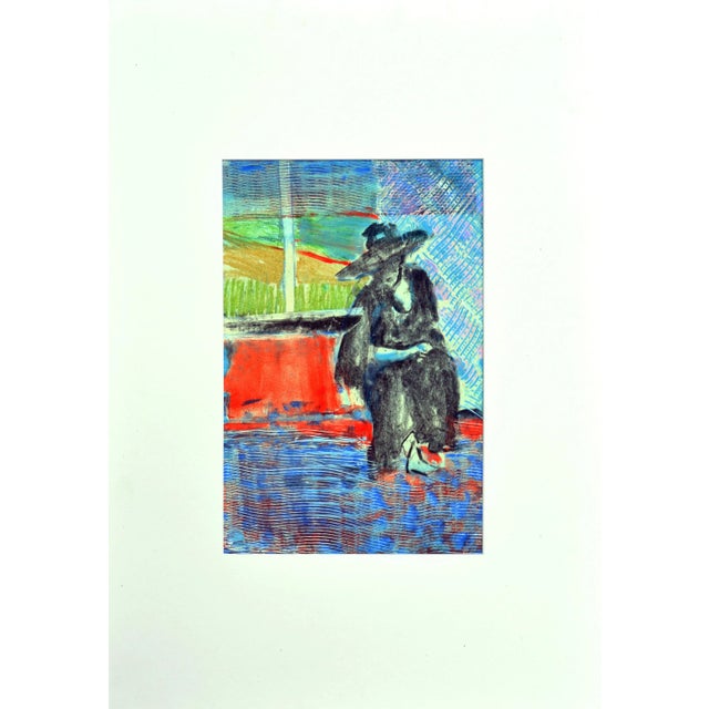 1980s Figurative Abstract -- Man at the Well For Sale - Image 5 of 5