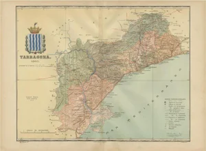 Catalonian Cartographic Depiction of Tarragona Province, 1901