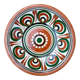 Vintage Terracotta Folk Art Ukranian Pottery Bowl For Sale