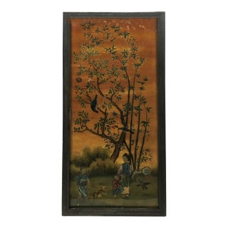Late 19 Century Chinese Reverse Painting Panel For Sale