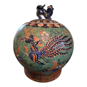 Antique Museum Asian Porcelain Signed Palace Jar