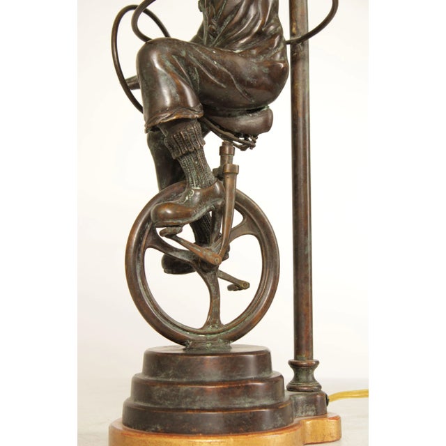 Bronze Unicycle Clown Table Lamp For Sale - Image 10 of 13