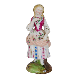 1950s French Porcelain Girl Figurine