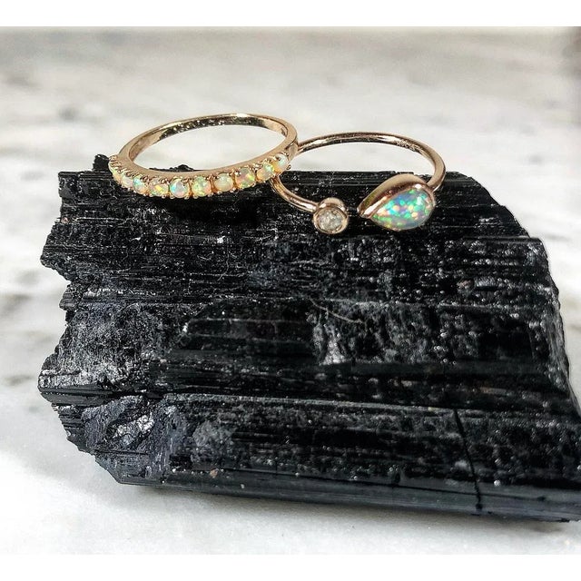 Contemporary Atelier All Day Opal & Diamond Ring, Size 5 For Sale - Image 3 of 3