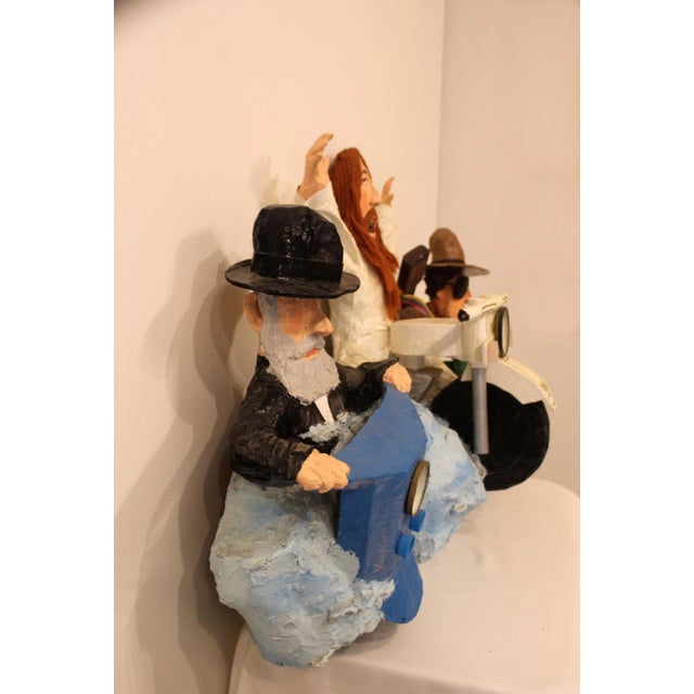 Contemporary Whimsical Mike Leaf the Messiah, Bob Dylan & the Rebbe Paper Mache For Sale - Image 9 of 12