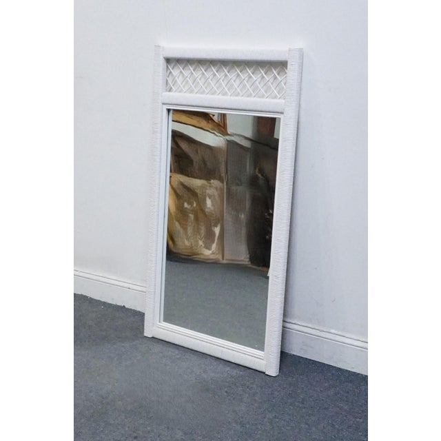 Shabby Chic Lexington / Henry Link Country Cottage Style 26" White Wicker Mirror 299-477-202 For Sale - Image 3 of 6