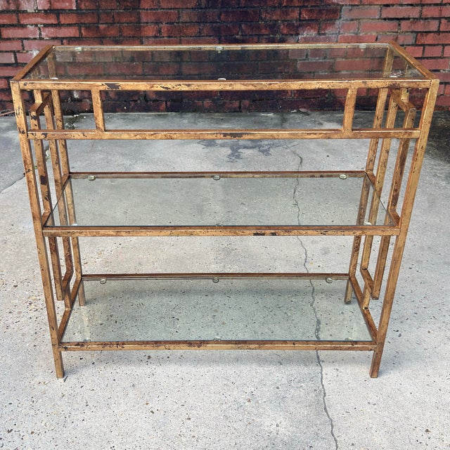 Late 20th Century Vintage Maison Jansen Style Hollywood Regency Bespoke Hand Gilt Etergeres Bookcase-Newly Painted For Sale - Image 5 of 12