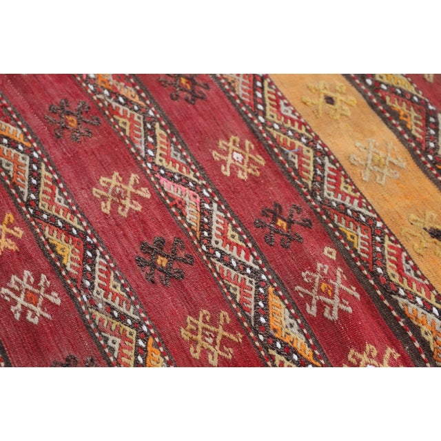 1980s Turkish Red Striped Cecim Kelim For Sale - Image 4 of 9