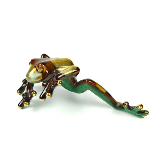 Green Late 20th Century Ceramic Frog Figurines Model - 2 Pieces For Sale - Image 8 of 12