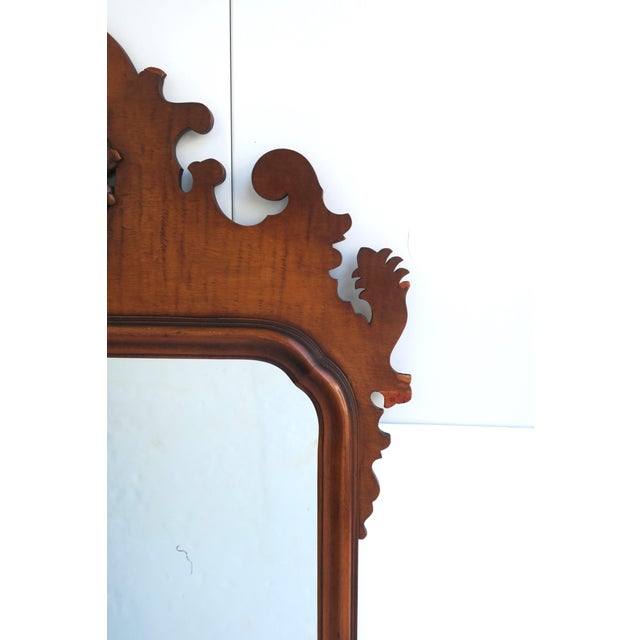 Brown Rococo Chippendale Maple Wood Wall Mirror, Pair Available For Sale - Image 8 of 10