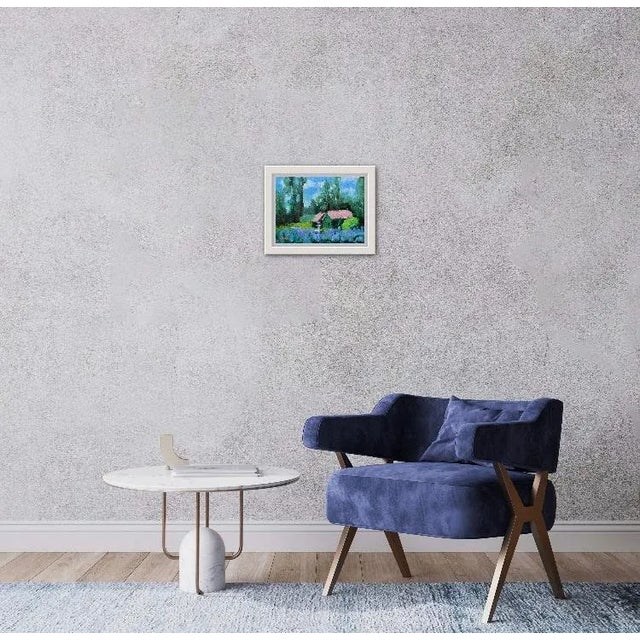 2020s Desertscapes — Lavender Farm Modern Impressionist Oil Painting Landscape For Sale - Image 5 of 5