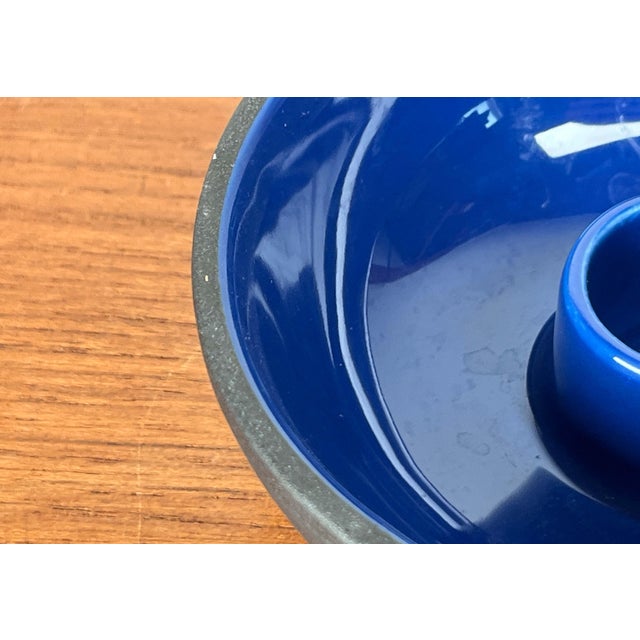 Vintage Danish Blue Ceramic Candleholder from Stelton For Sale - Image 11 of 18