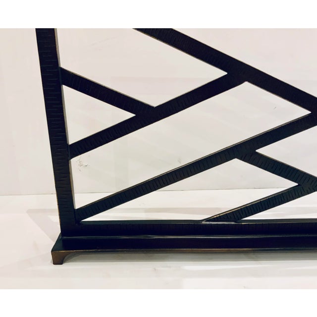 Modern Global View Modern Bronze Finished Chinoise Fret Panel For Sale - Image 3 of 5