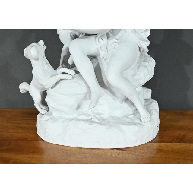 Bisque Sculpture of Venus and Amor, Late 19th Century For Sale - Image 9 of 18
