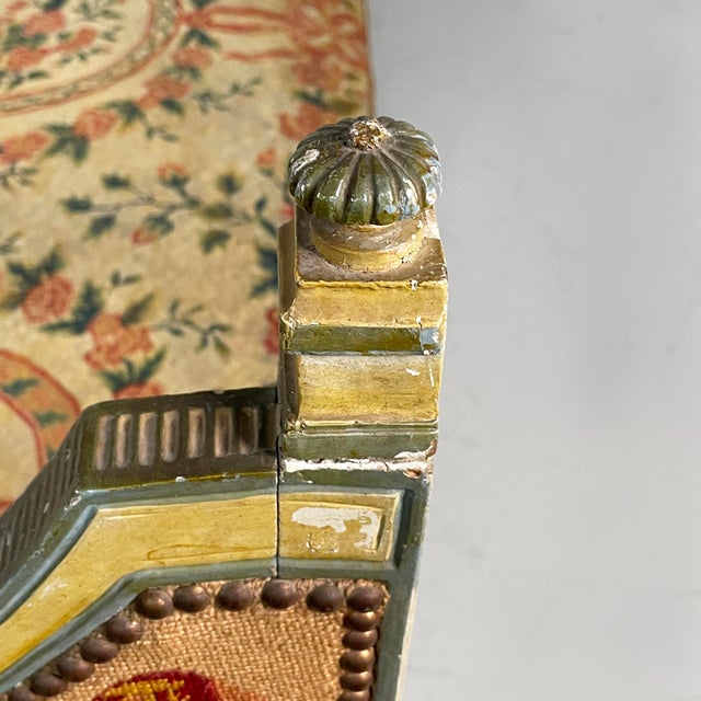 Beige Italian Bench in Wood and Fabric, 1800s For Sale - Image 8 of 18
