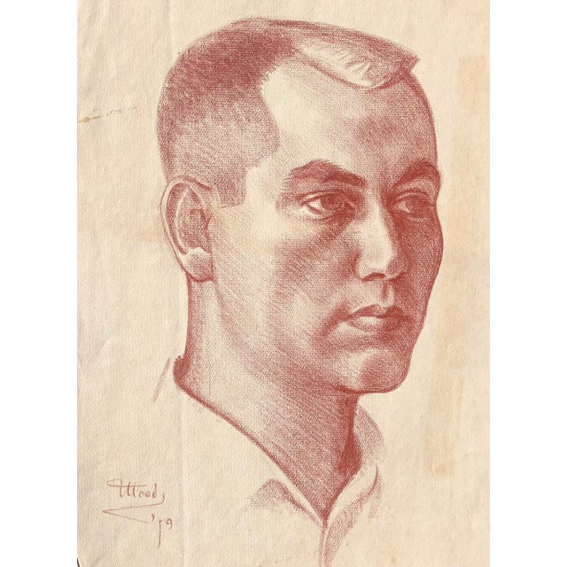 Portraiture 1959 Portrait of Man by Mood For Sale - Image 3 of 3