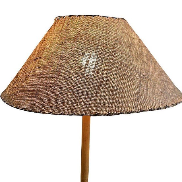 Restored Rare Mid Century Rattan Pole Floor Lamp & Drink Stand W Magazine Holder For Sale In Los Angeles - Image 6 of 10