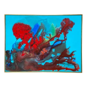 1960s Phillip Schreibman Style Psychedelic Spatter and Blow Painting