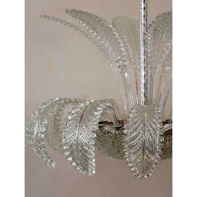 Vintage Art Deco Murano Glass Chandelier with Eighteen Leaves by Ercole Barovier, 1930s For Sale - Image 13 of 18