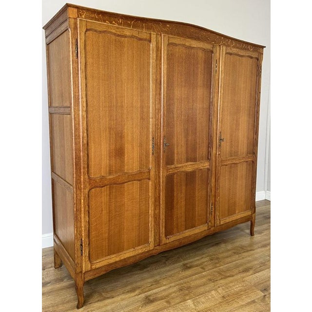 Vintage French Wardrobe in Oak For Sale - Image 3 of 12