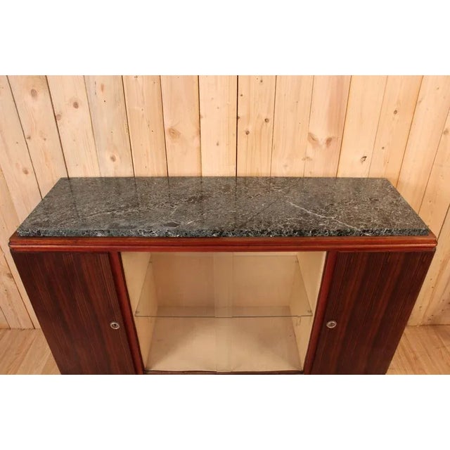 Art Deco period buffet, marble marble top (restored formerly, but very well done) In good condition, has a shelf in each...