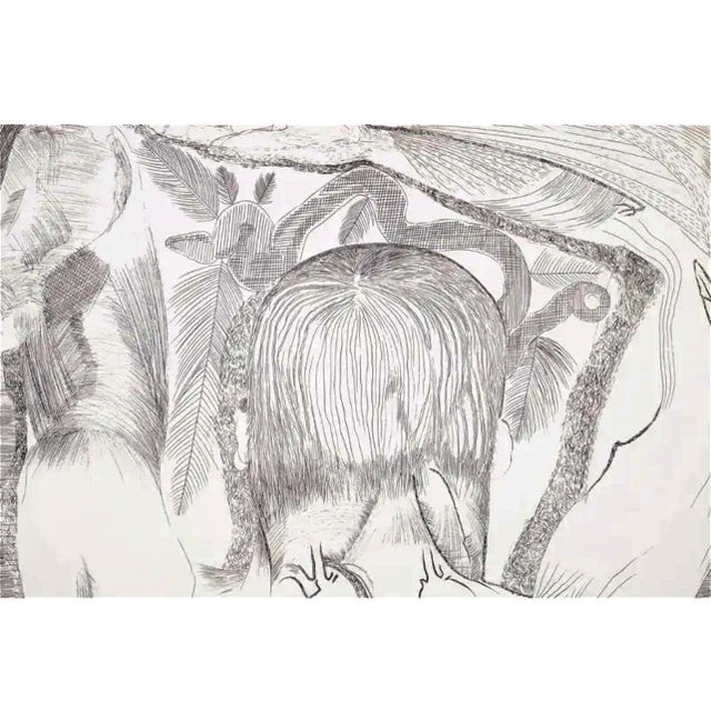 Abstract Expressionism Francesco Clemente, Large Italian Aquatint Etching Francesco Clemente Neo Expressionist Avant Garde, 1981 For Sale - Image 3 of 5